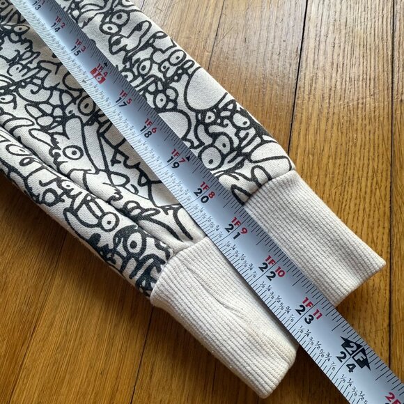 Comme Des Garçons Play Size L Black & White Doodle Graphic Print Sweatshirt - Picture 8 of 12